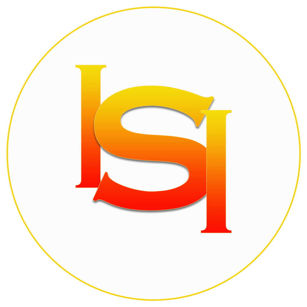 Logo featuring the letters "LSI" in a gradient from yellow to red, centered on a white circular background with a thin yellow border.